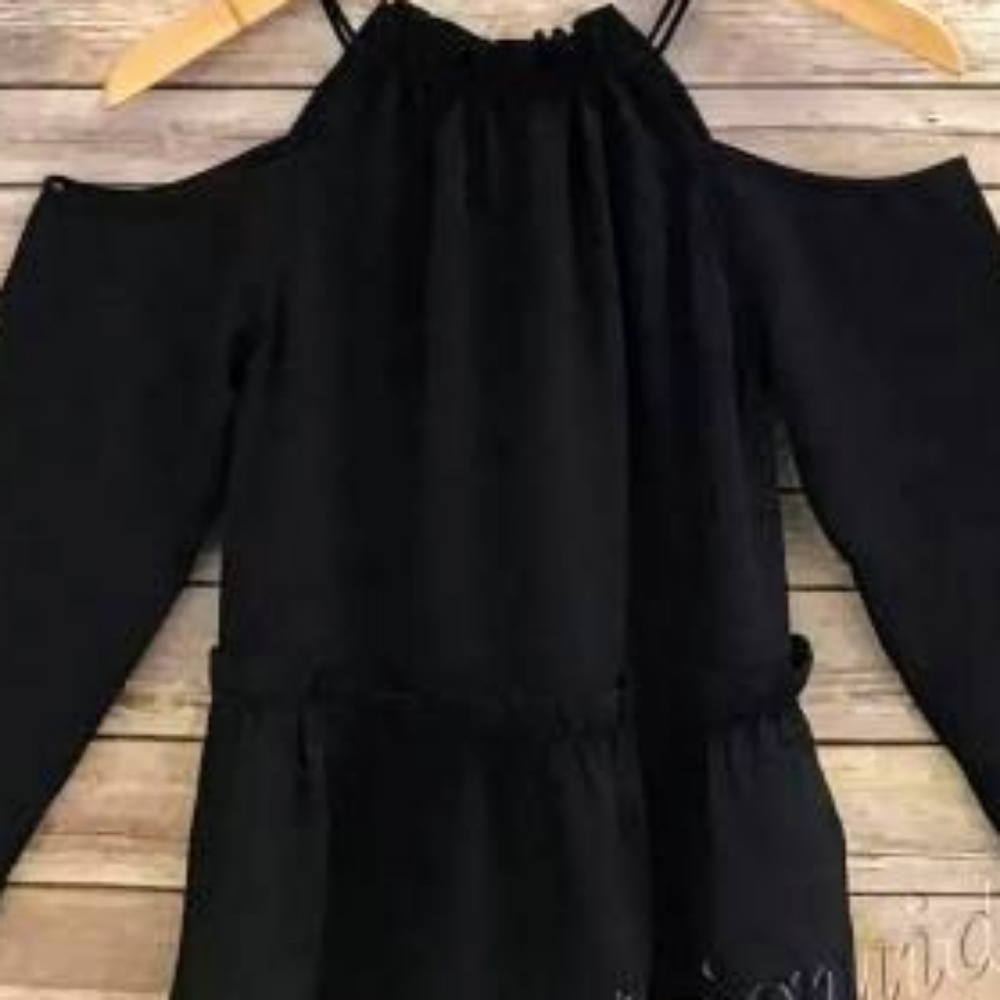 Y2K Goth Style Cold Shoulder Long Sleeve Blouse Size Medium By Tavik